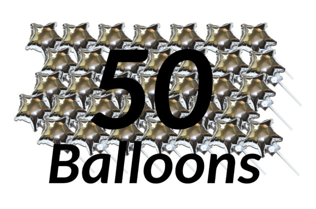 50 small foil balloons